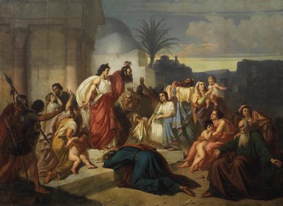 Judith toont de Bethuliërs het hoofd van Holofernes door August von Heckel